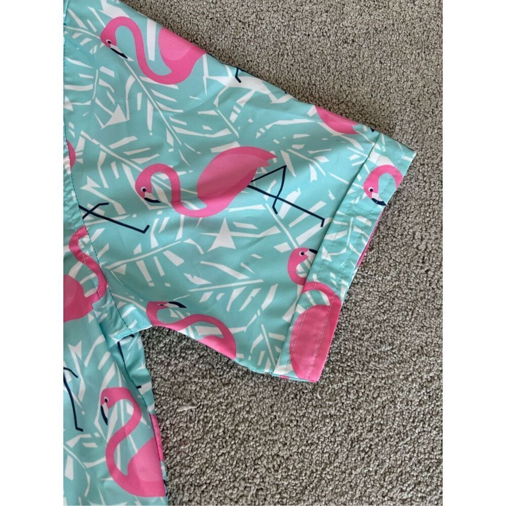 NWOT RSVLTS - PINK FLAMINGO ALL OVER Floral Hawaiian Aloha Mens S C22 - Picture 4 of 8
